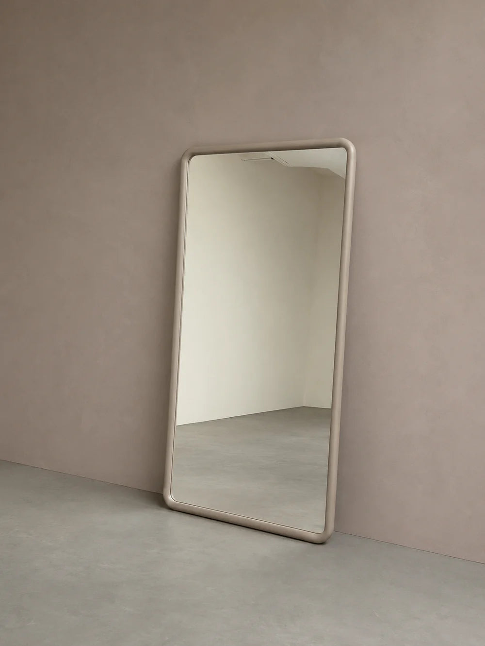 Mia Rechthoekige Spiegel - Japandi Hout – Taupe – 200×100 cm
