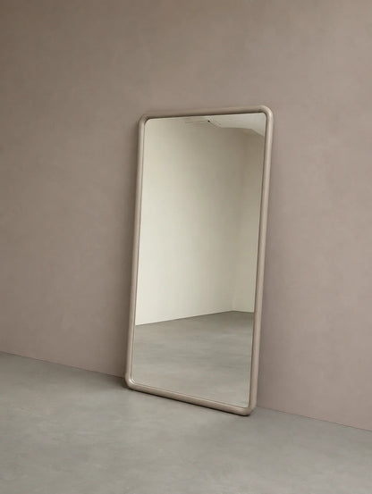 Mia Rechthoekige Spiegel - Japandi Hout – Taupe – 200×100 cm